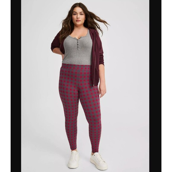 Torrid Full Length Legging 3x 22 24 Scarlett Plaid Periscope Holiday Christmas - Picture 2 of 2